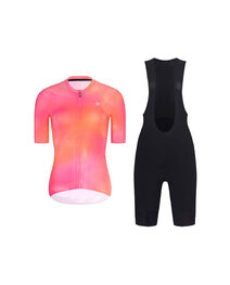 RIVANELLE Cyklistický krátký dres a krátké kalhoty - COSMA - černá/oranžová/růžová